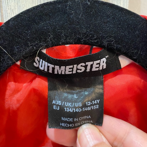Kids SUITMEISTER RED CHRISTMAS BLAZER - Cool Santa Print  Size L 12-14 boys - Picture 4 of 5